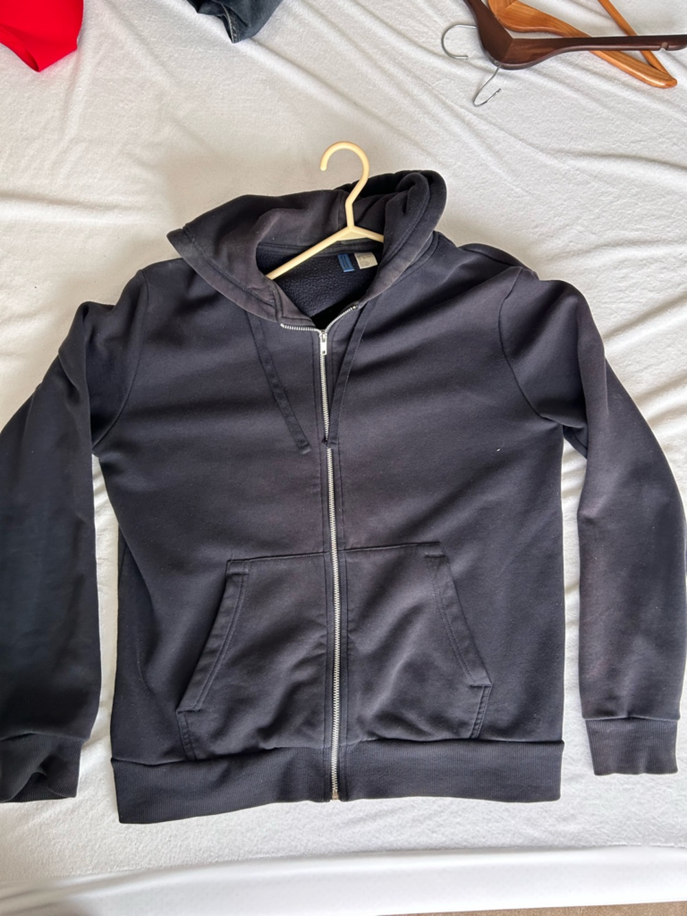 Men's Black Zip-Up Hoodie Sweatshirt - Classic Everyday Layer